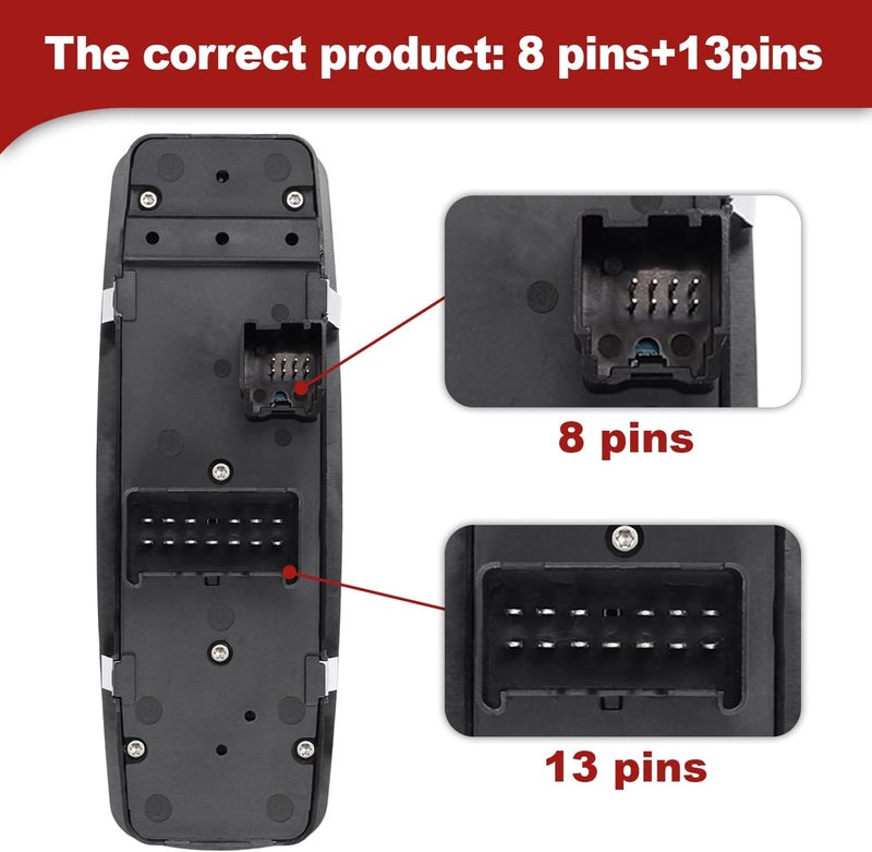 Hsbang Power Window Switch Compatible with 2011-2016 Dodge Journey Driver Side Master Window Control Switch Replaces 68084001AD,68084001AB,68084001AC - Image 3